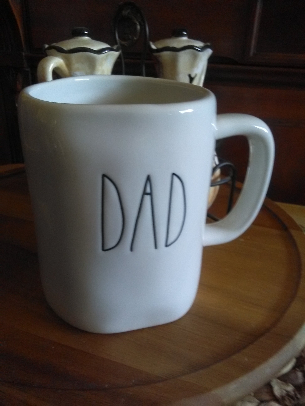 Rae Dunn White "DAD" Ceramic Mug